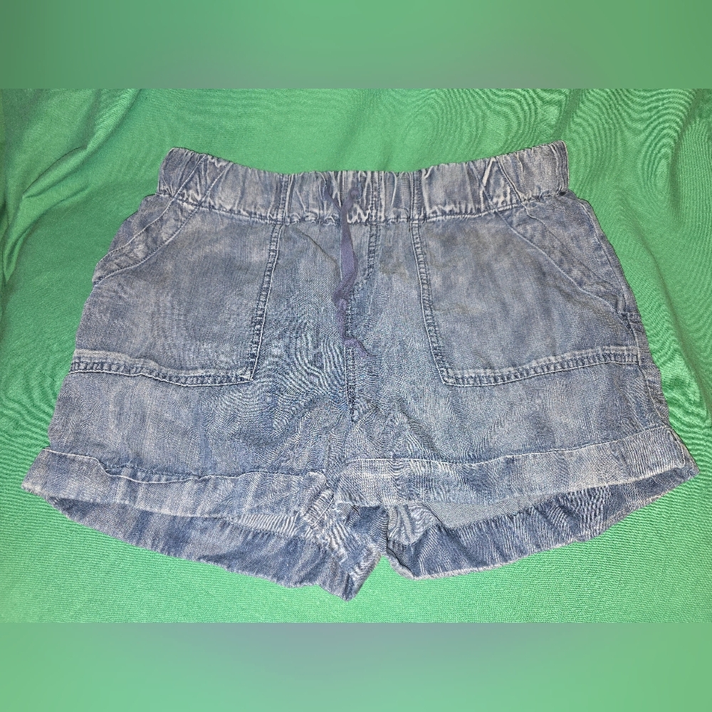 Velvet Heart Women's Medium 100% Tencel Blue Women's Shorts Drawstring Casual